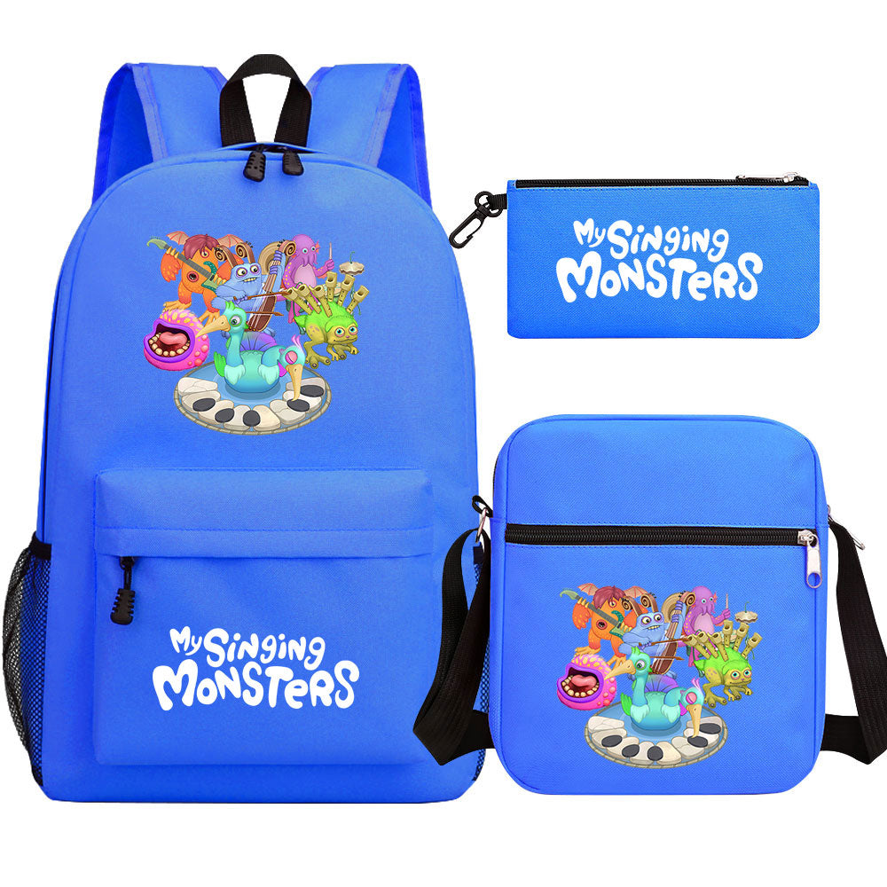 My Singing Monsters SchoolBag Backpack Shoulder Bag Book Pencil Bags  3pcs Set