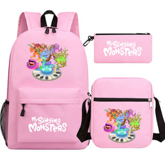 My Singing Monsters SchoolBag Backpack Shoulder Bag Book Pencil Bags  3pcs Set