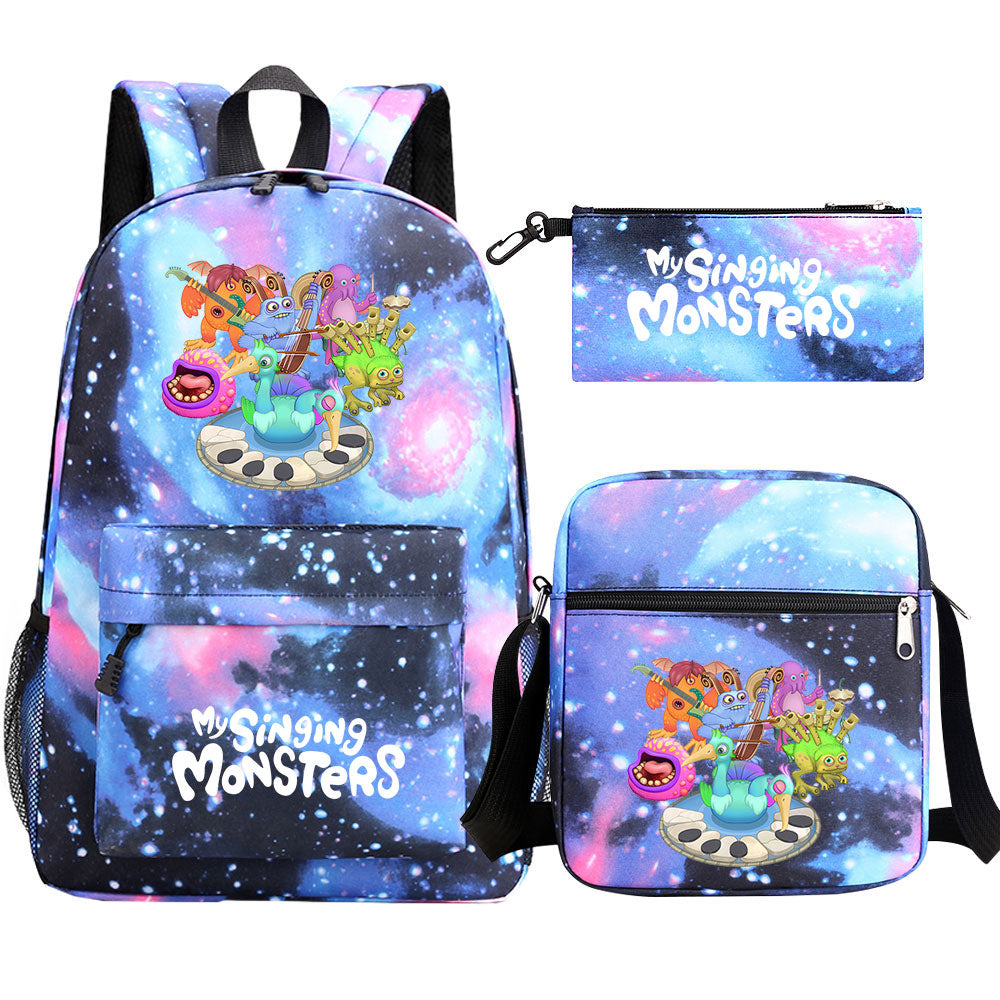 My Singing Monsters SchoolBag Backpack Shoulder Bag Book Pencil Bags  3pcs Set