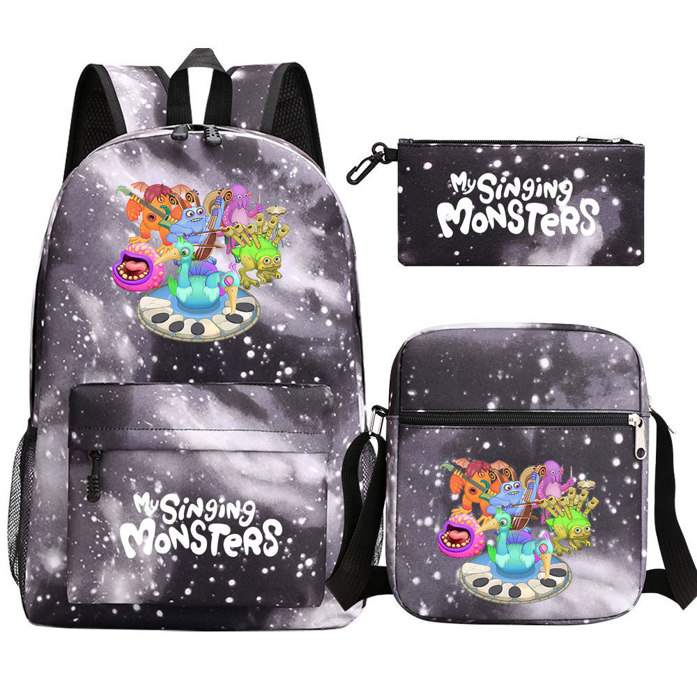 My Singing Monsters SchoolBag Backpack Shoulder Bag Book Pencil Bags  3pcs Set