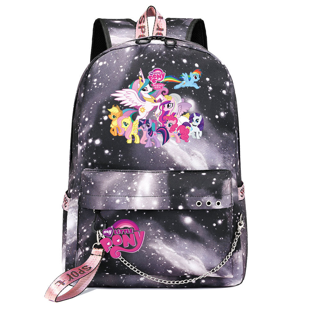 My Little Pony USB Charging Backpack Shoolbag Notebook Bag Gifts for Kids Students