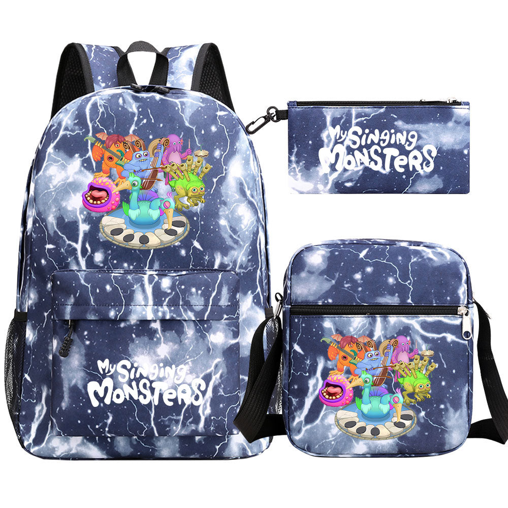 My Singing Monsters SchoolBag Backpack Shoulder Bag Book Pencil Bags  3pcs Set