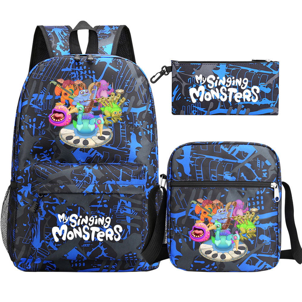 My Singing Monsters SchoolBag Backpack Shoulder Bag Book Pencil Bags  3pcs Set