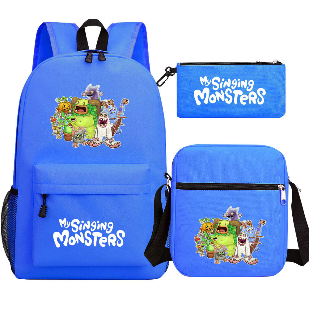 My Singing Monsters SchoolBag Backpack Shoulder Bag Book Pencil Bags  3pcs Set