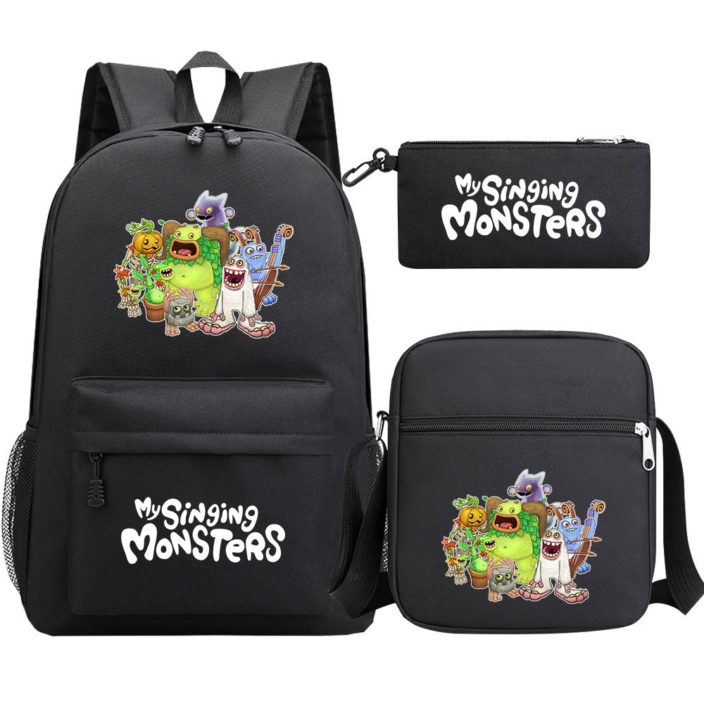 My Singing Monsters SchoolBag Backpack Shoulder Bag Book Pencil Bags  3pcs Set