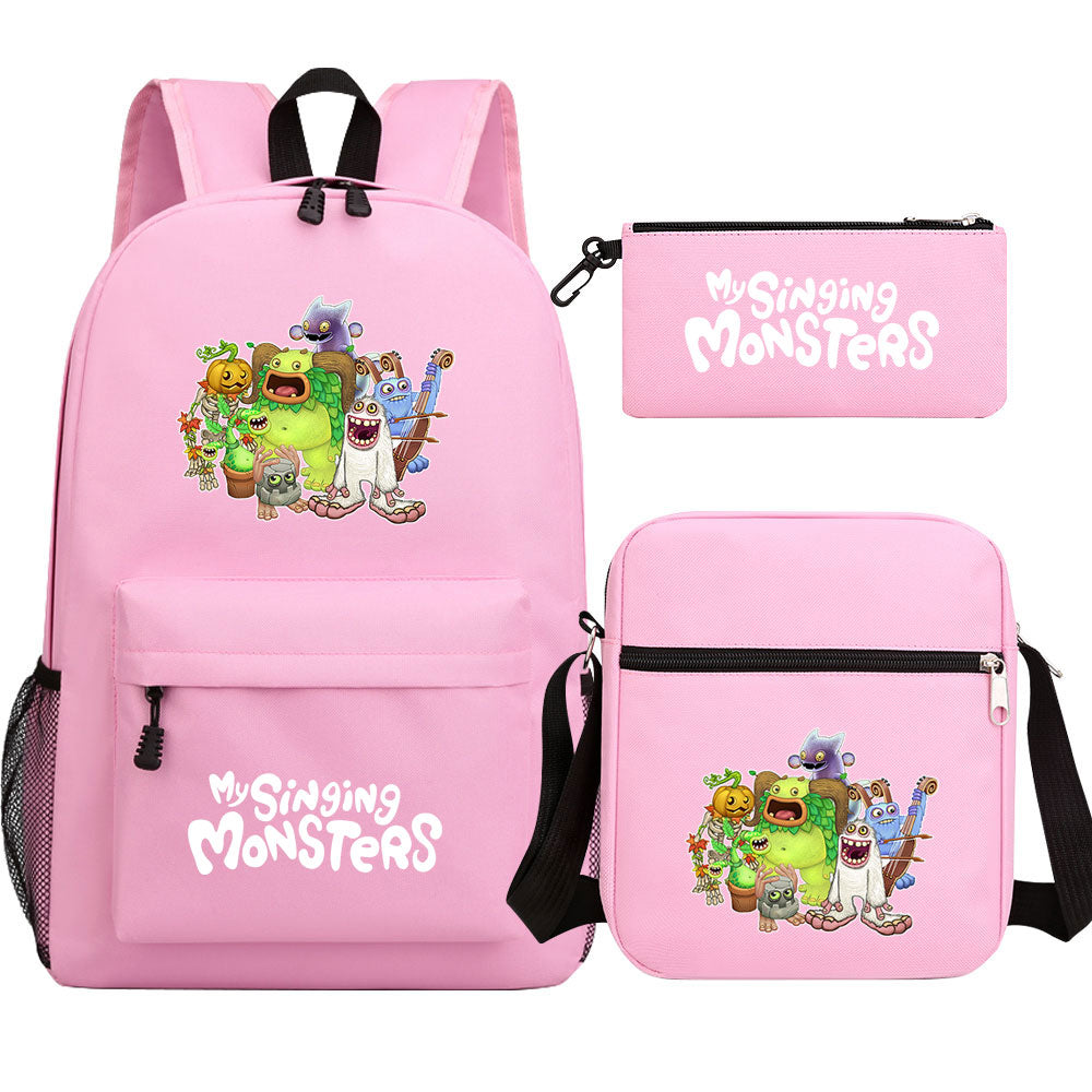 My Singing Monsters SchoolBag Backpack Shoulder Bag Book Pencil Bags  3pcs Set