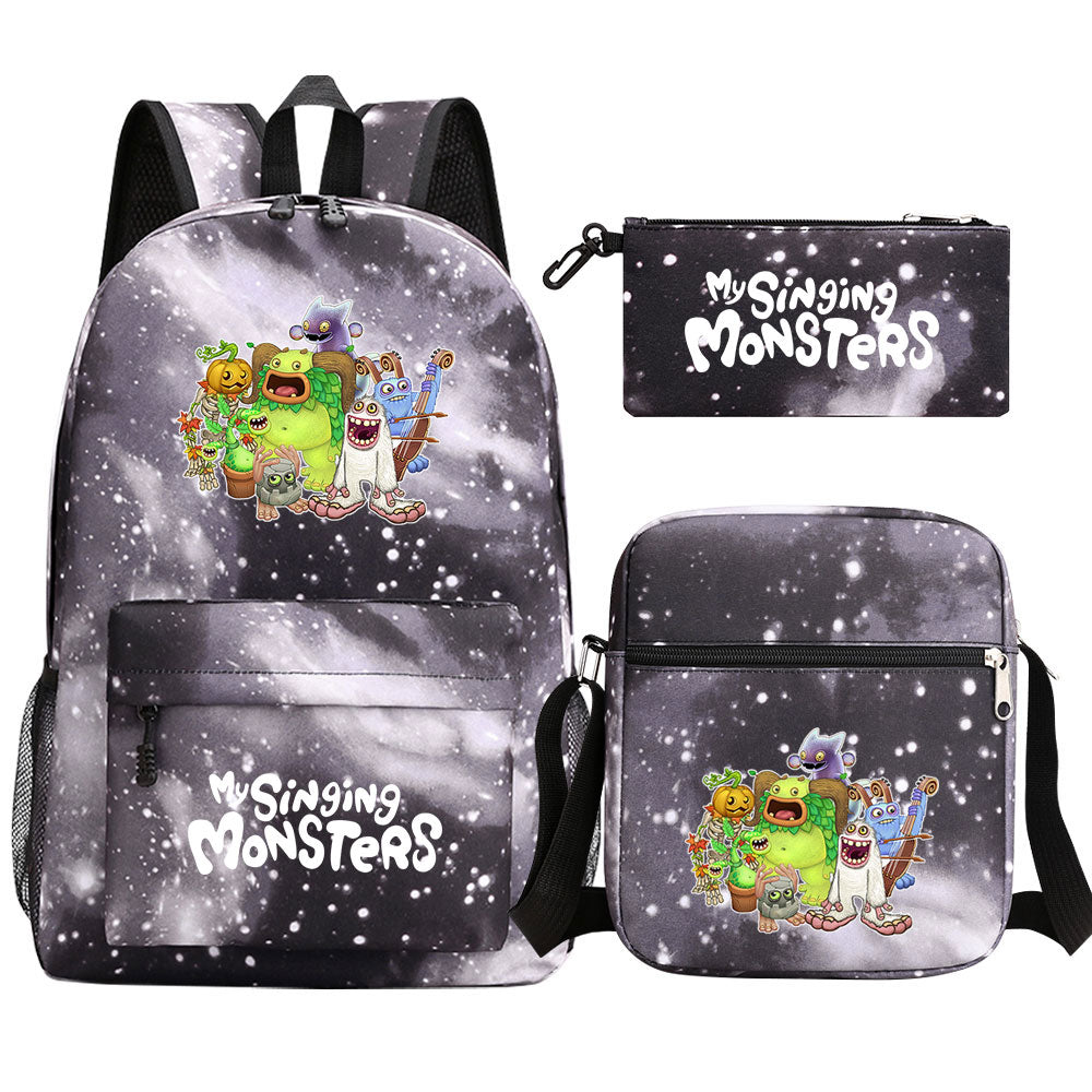 My Singing Monsters SchoolBag Backpack Shoulder Bag Book Pencil Bags  3pcs Set