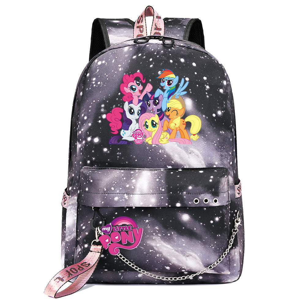 My Little Pony USB Charging Backpack Shoolbag Notebook Bag Gifts for Kids Students