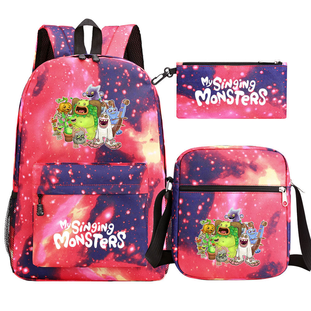 My Singing Monsters SchoolBag Backpack Shoulder Bag Book Pencil Bags  3pcs Set