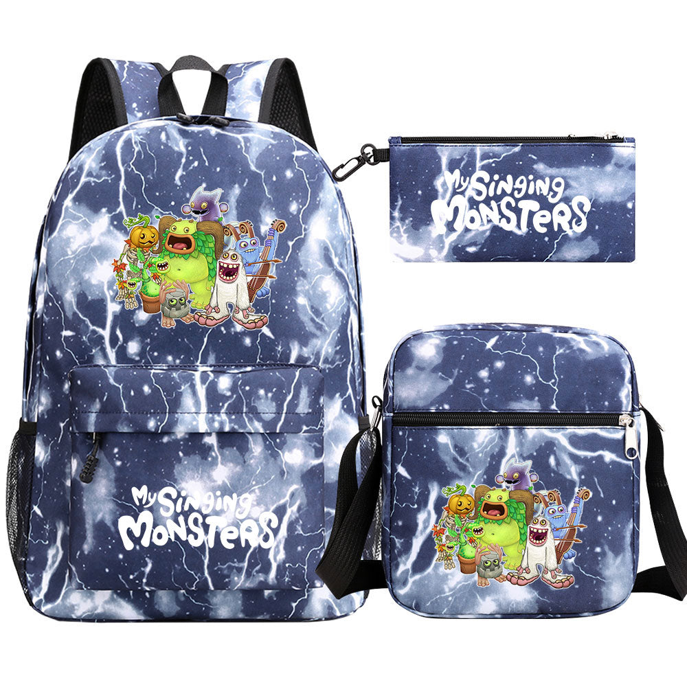 My Singing Monsters SchoolBag Backpack Shoulder Bag Book Pencil Bags  3pcs Set