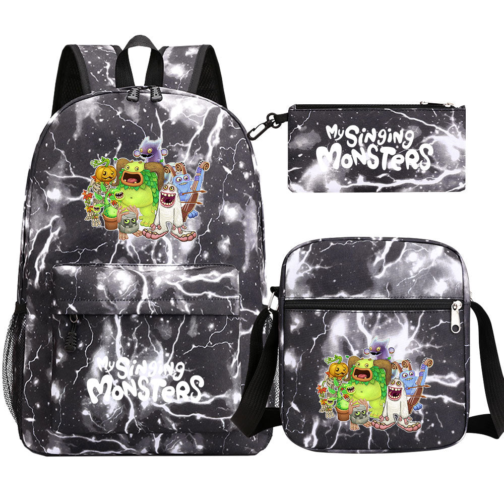 My Singing Monsters SchoolBag Backpack Shoulder Bag Book Pencil Bags  3pcs Set