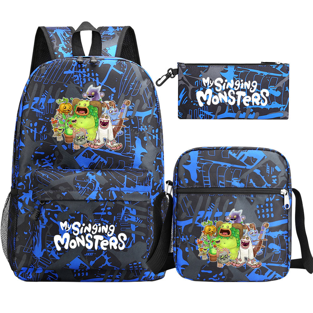 My Singing Monsters SchoolBag Backpack Shoulder Bag Book Pencil Bags  3pcs Set