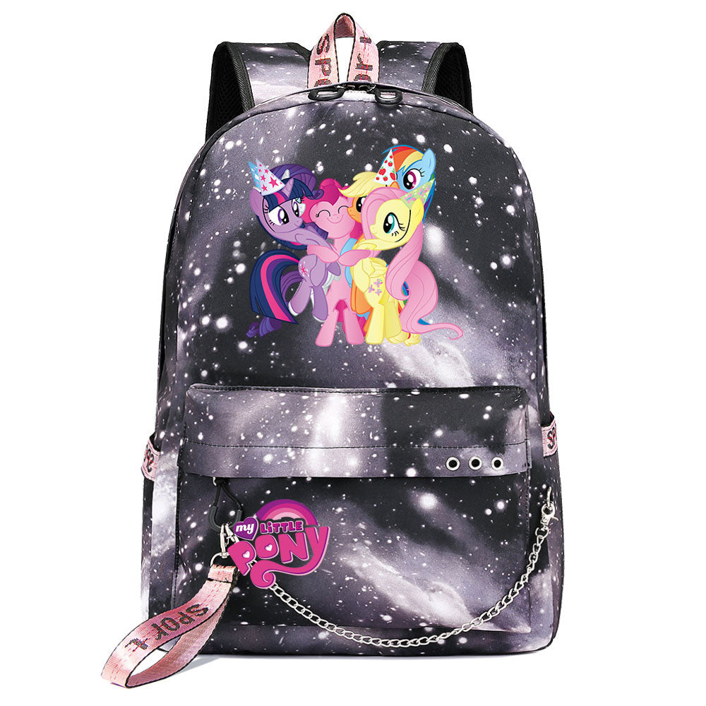 My Little Pony USB Charging Backpack Shoolbag Notebook Bag Gifts for Kids Students