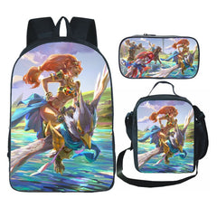 Legends of Zelda Schoolbag Backpack Lunch Bag Pencil Case 3pcs Set Gift for Kids Students