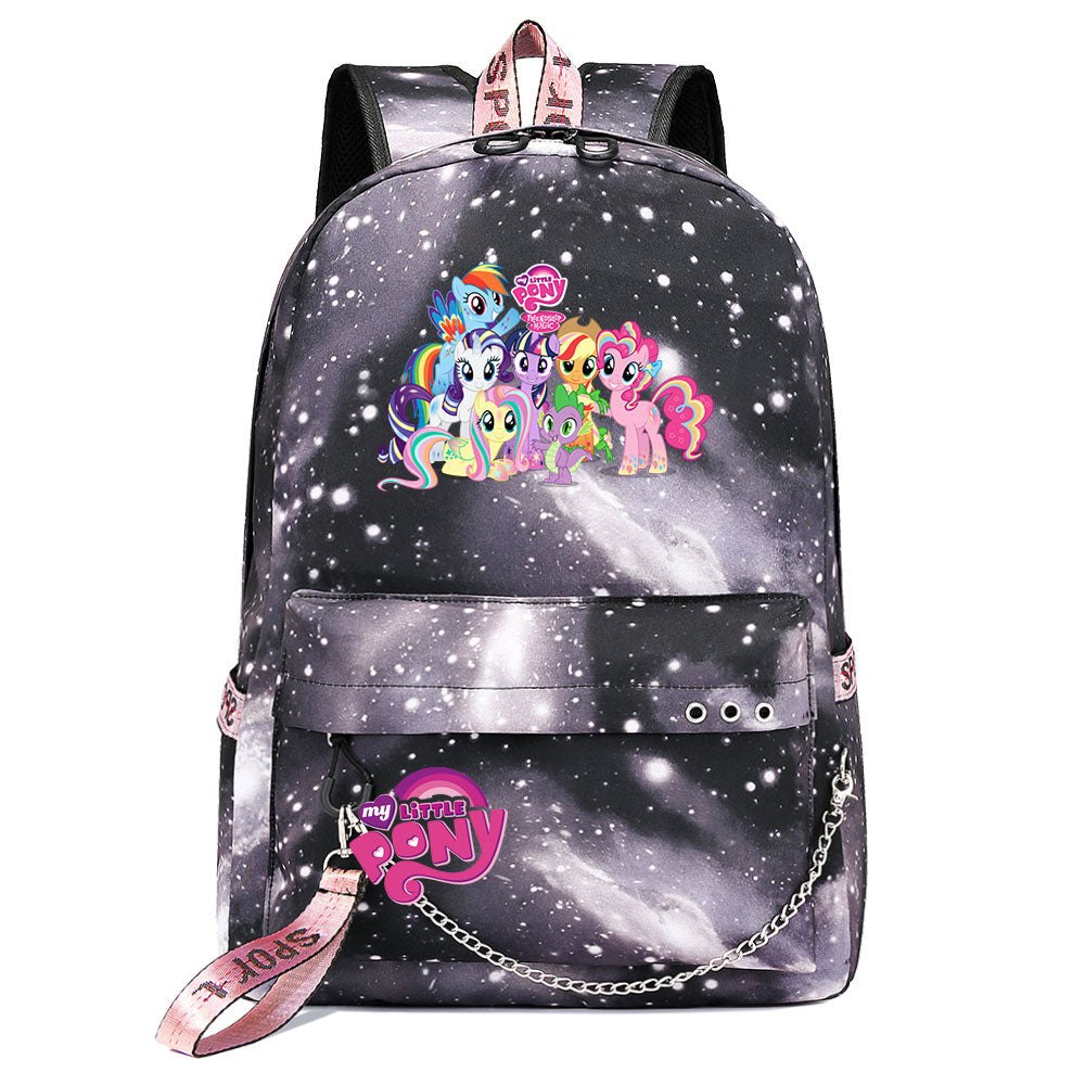 My Little Pony USB Charging Backpack Shoolbag Notebook Bag Gifts for Kids Students