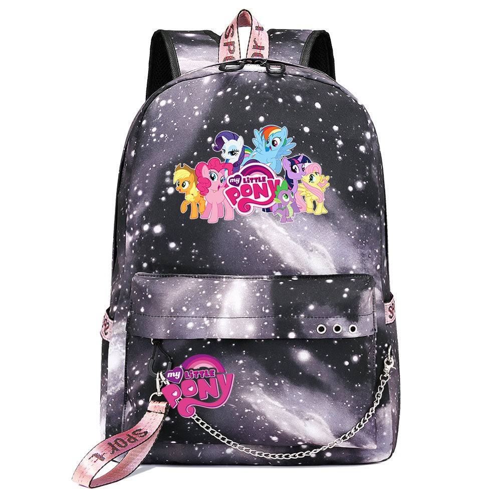 My Little Pony USB Charging Backpack Shoolbag Notebook Bag Gifts for Kids Students