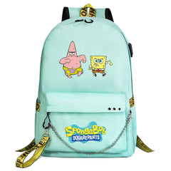 SpongeBob SquarePants  USB Charging Backpack Shoolbag Notebook Bag Gifts for Kids Students