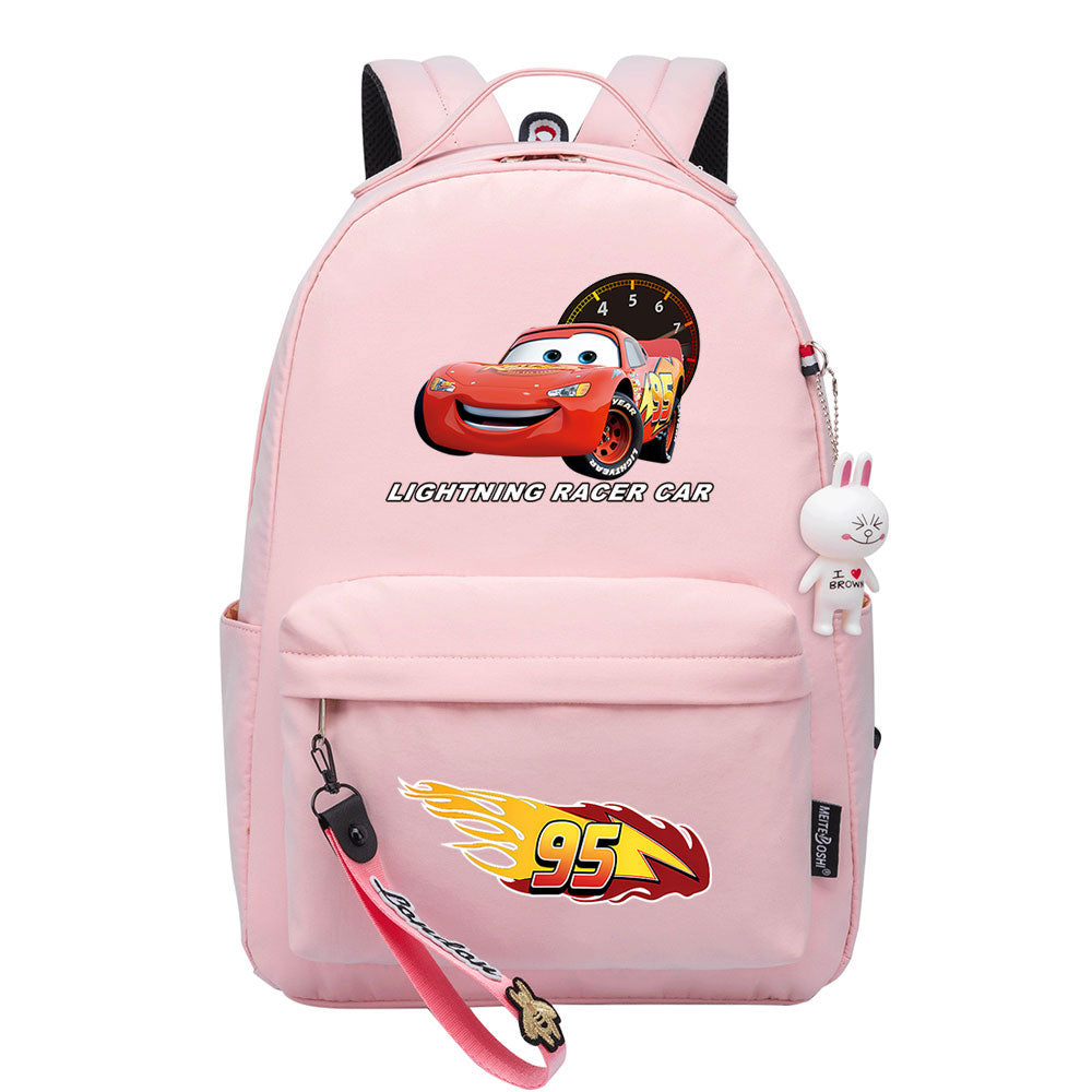 Cars Lightning USB Charging Backpack Shoolbag Notebook Bag Gifts for Kids Students