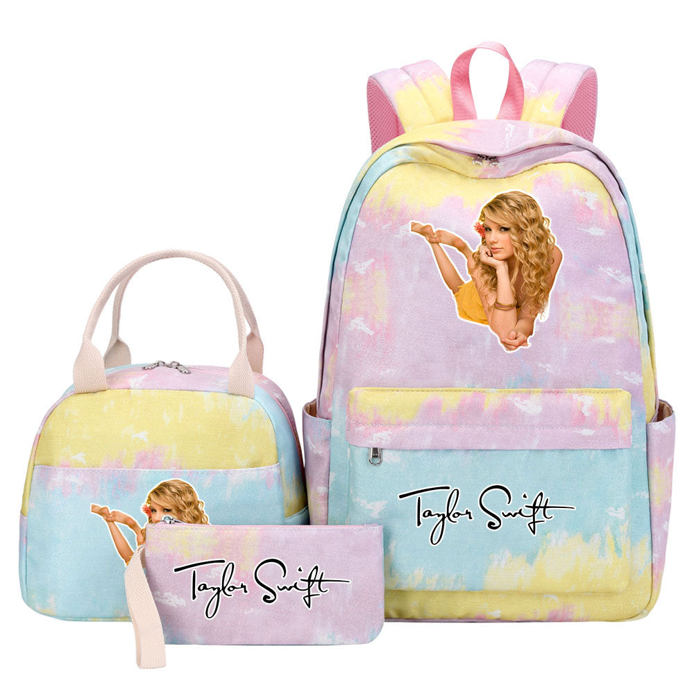 Taylor Swift Pink Starry Sky SchoolBag Backpack Lunch Box Bag Book Pencil Bags  3pcs Set