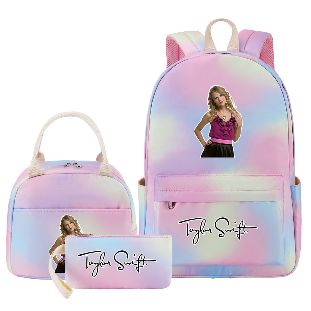 Taylor Swift Pink Starry Sky SchoolBag Backpack Lunch Box Bag Book Pencil Bags  3pcs Set