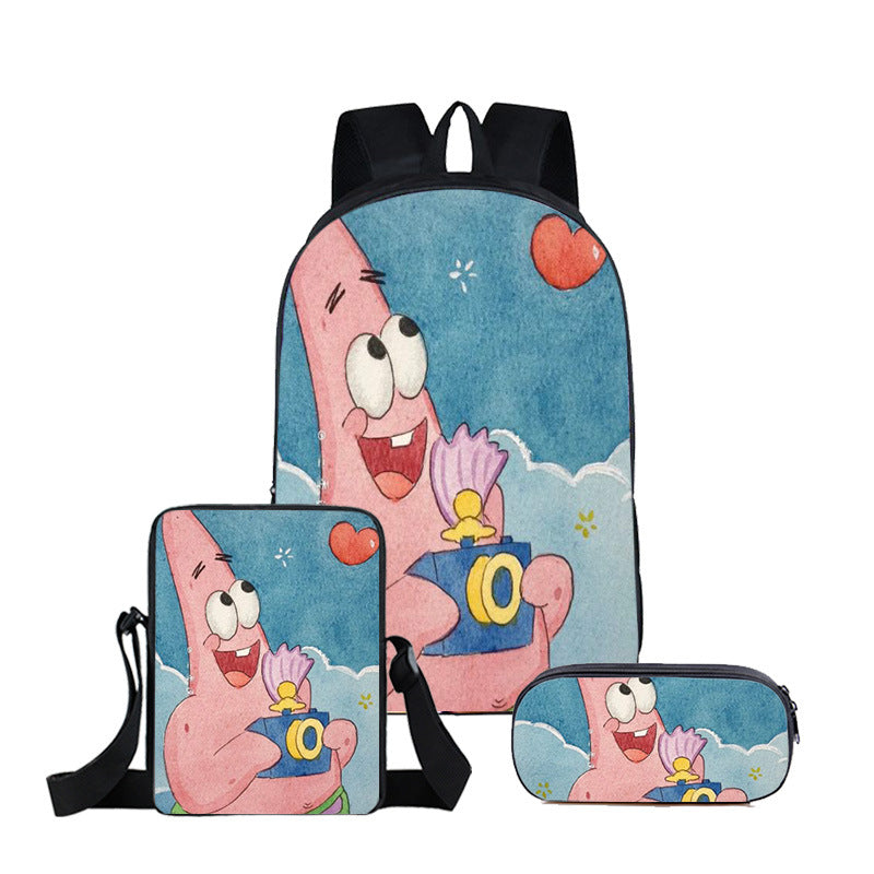 SpongeBob SquarePants Schoolbag Backpack Lunch Bag Pencil Case 3pcs Set Gift for Kids Students