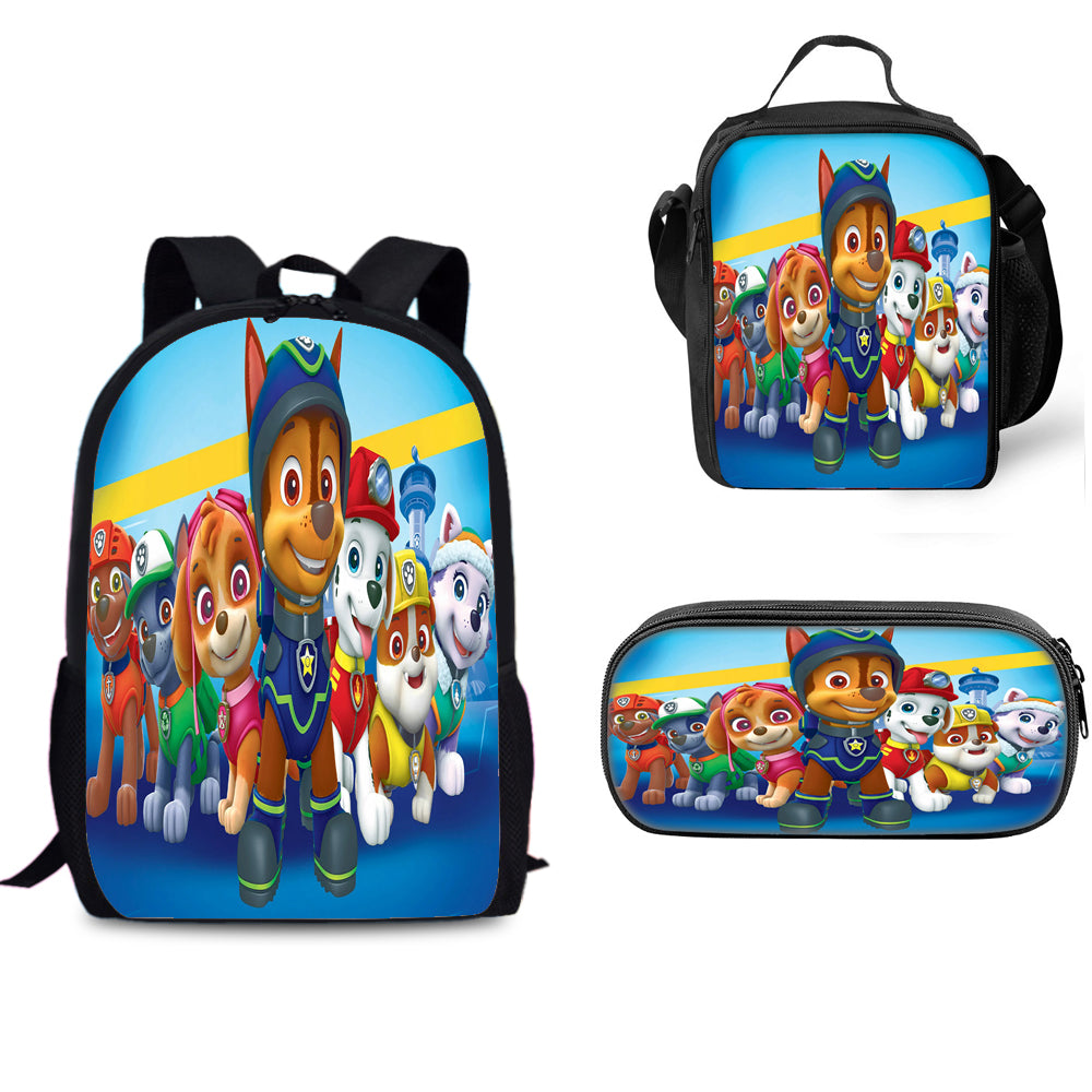 Paw Patrol Schoolbag Backpack Lunch Bag Pencil Case Set Gift for Kids Students