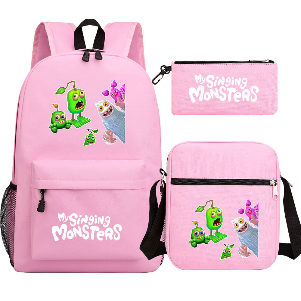 My Singing Monsters SchoolBag Backpack Shoulder Bag Book Pencil Bags  3pcs Set