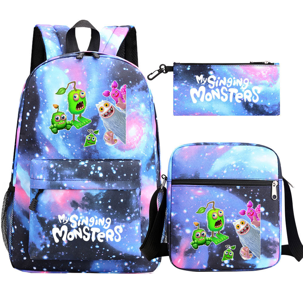 My Singing Monsters SchoolBag Backpack Shoulder Bag Book Pencil Bags  3pcs Set