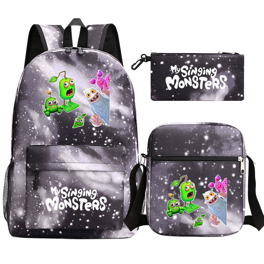 My Singing Monsters SchoolBag Backpack Shoulder Bag Book Pencil Bags  3pcs Set