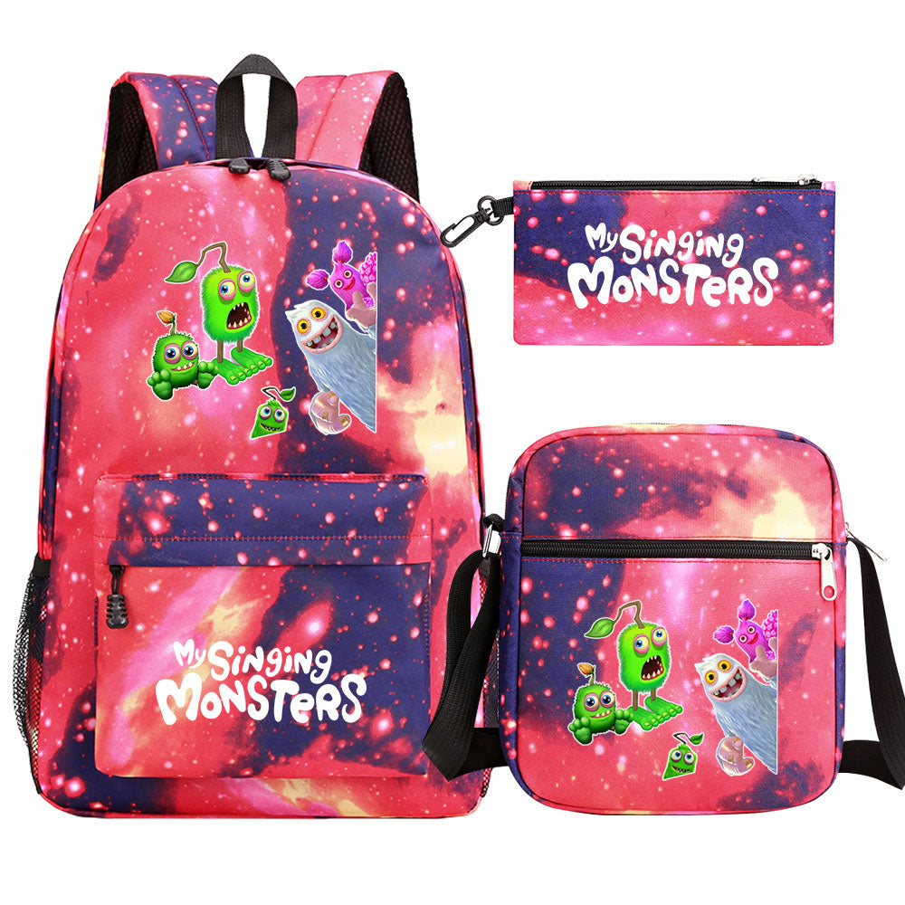 My Singing Monsters SchoolBag Backpack Shoulder Bag Book Pencil Bags  3pcs Set