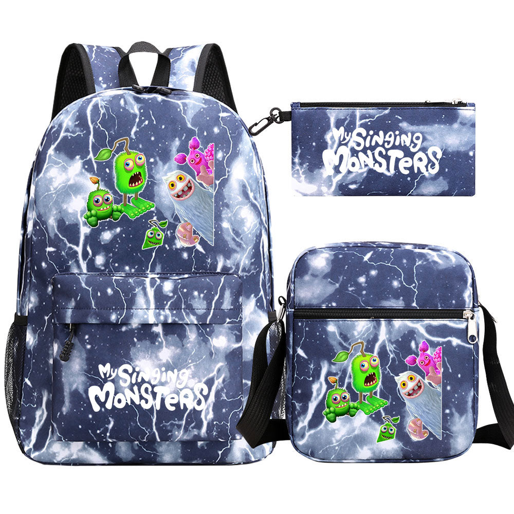 My Singing Monsters SchoolBag Backpack Shoulder Bag Book Pencil Bags  3pcs Set