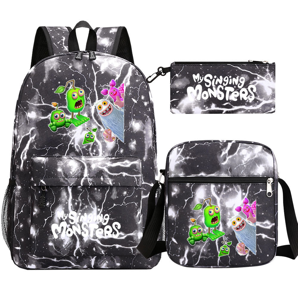 My Singing Monsters SchoolBag Backpack Shoulder Bag Book Pencil Bags  3pcs Set