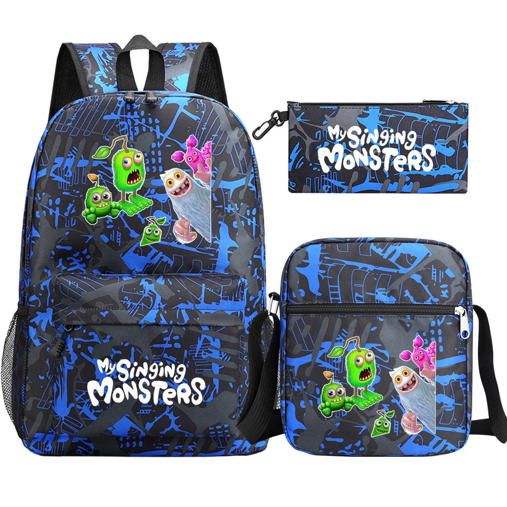 My Singing Monsters SchoolBag Backpack Shoulder Bag Book Pencil Bags  3pcs Set