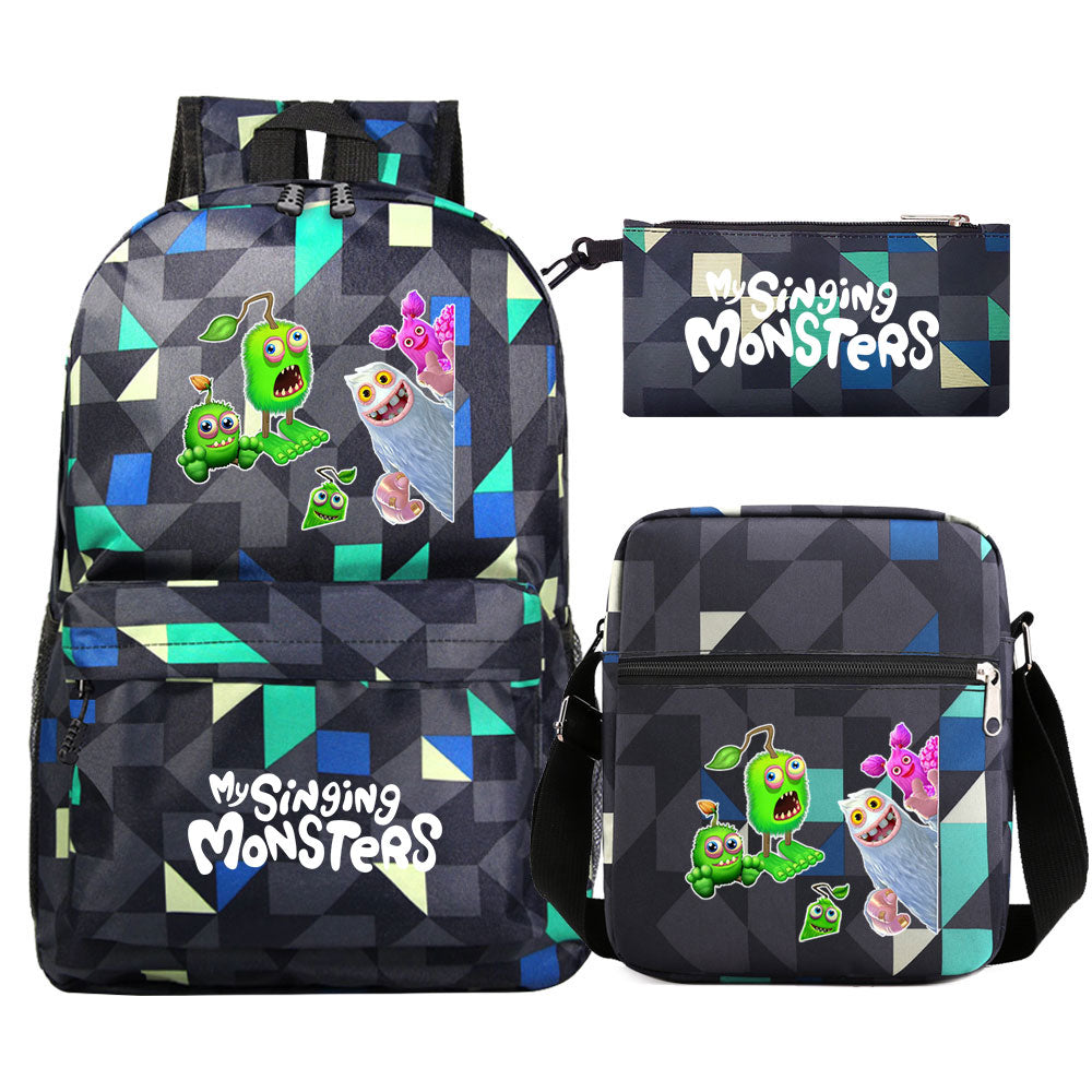 My Singing Monsters SchoolBag Backpack Shoulder Bag Book Pencil Bags  3pcs Set