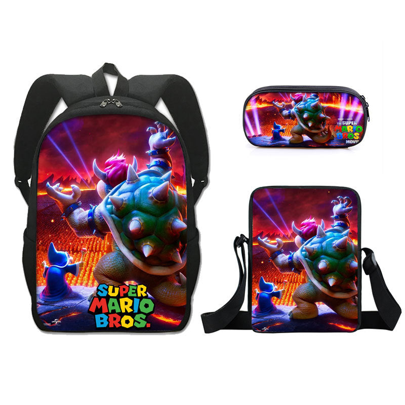 Super Mario Schoolbag Backpack Lunch Bag Pencil Case 3pcs Set Gift for Kids Students