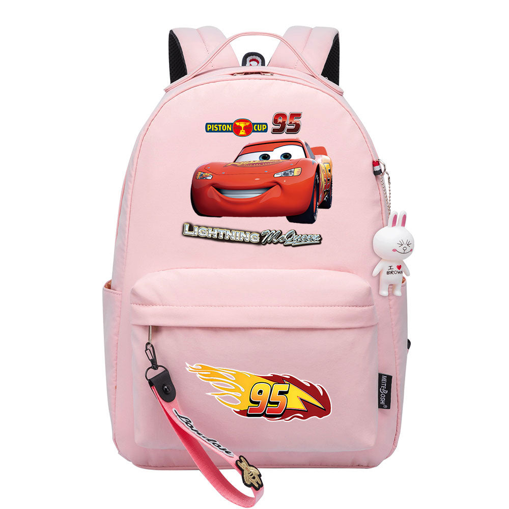 Cars Lightning USB Charging Backpack Shoolbag Notebook Bag Gifts for Kids Students