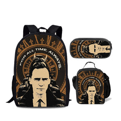 Loki Superhero Schoolbag Backpack Lunch Bag Pencil Case 3pcs Set Gift for Kids Students