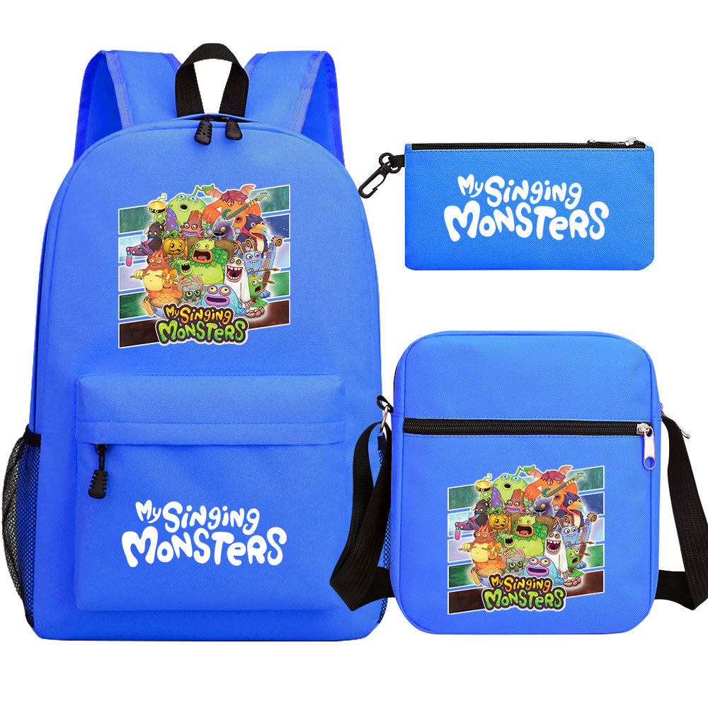 My Singing Monsters SchoolBag Backpack Shoulder Bag Book Pencil Bags  3pcs Set