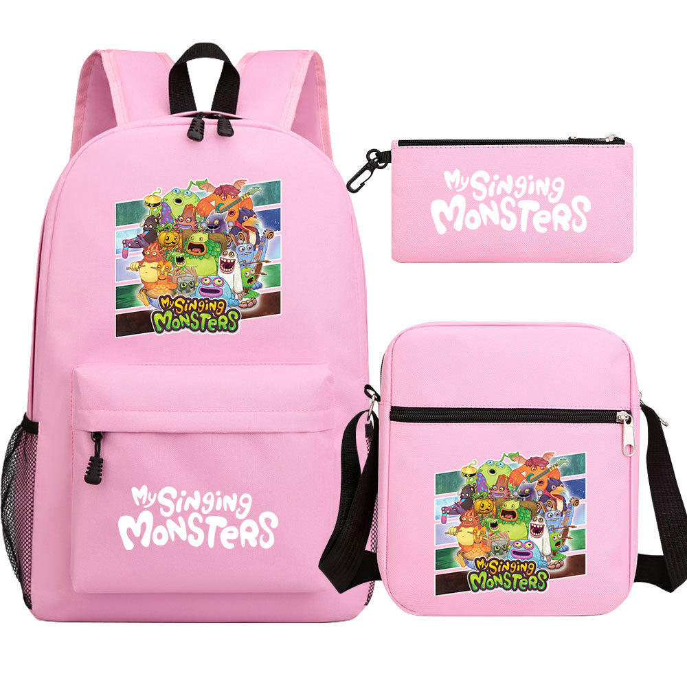 My Singing Monsters SchoolBag Backpack Shoulder Bag Book Pencil Bags  3pcs Set