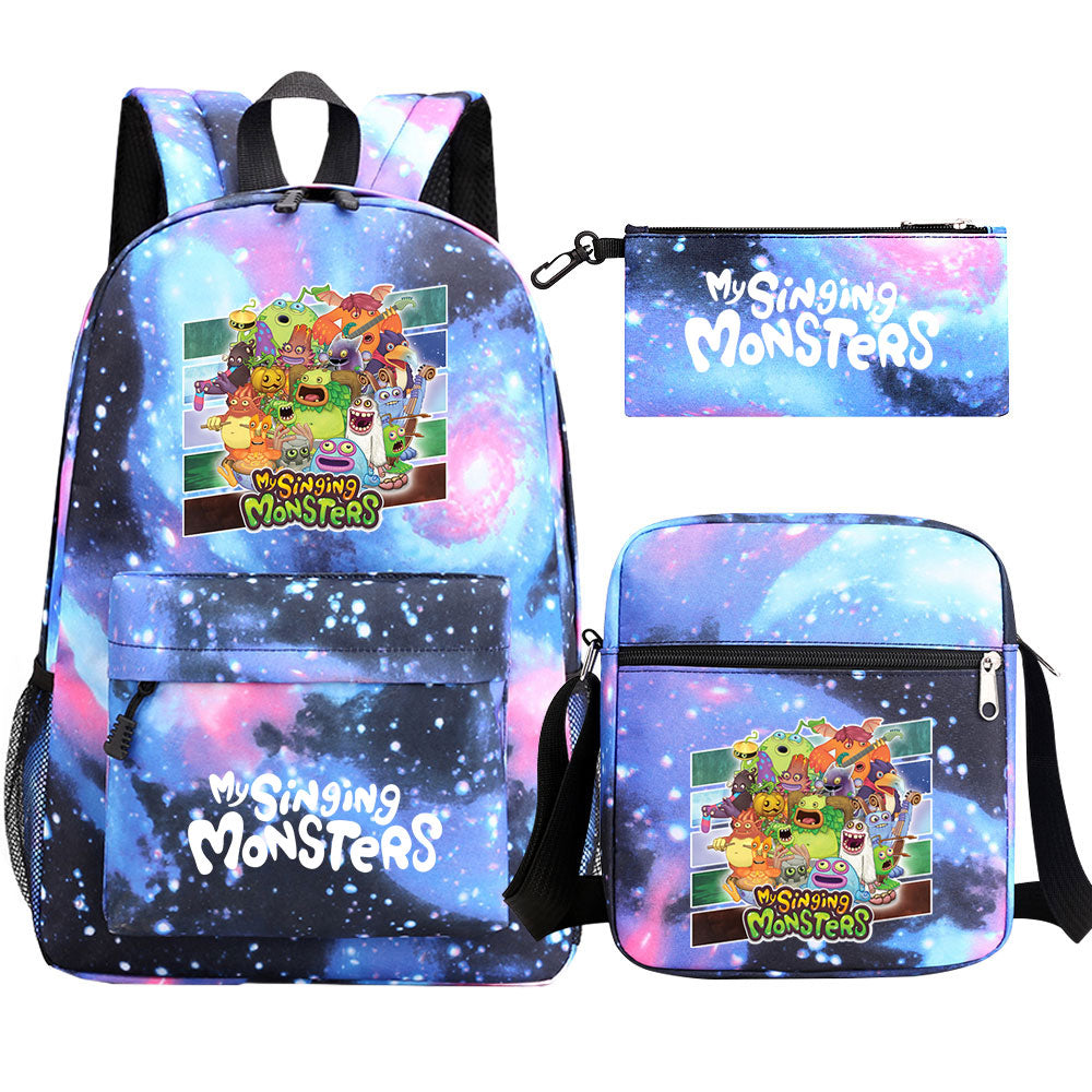 My Singing Monsters SchoolBag Backpack Shoulder Bag Book Pencil Bags  3pcs Set