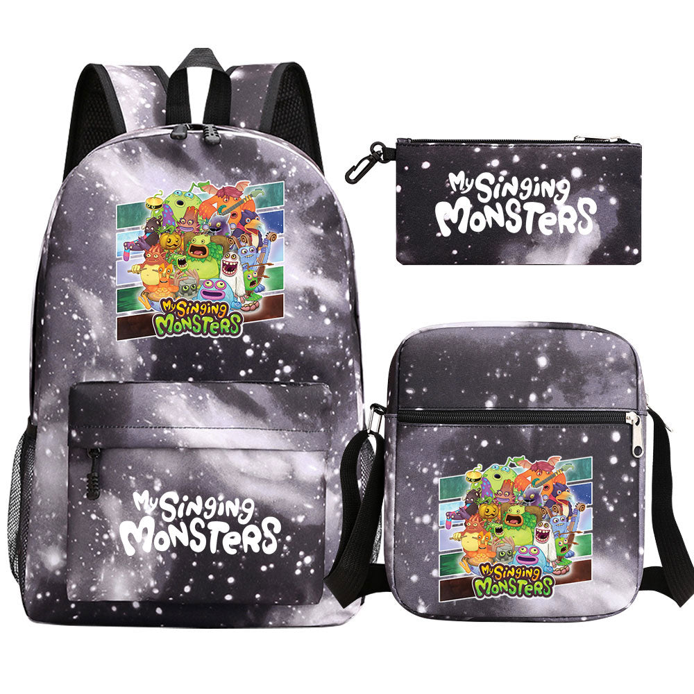 My Singing Monsters SchoolBag Backpack Shoulder Bag Book Pencil Bags  3pcs Set