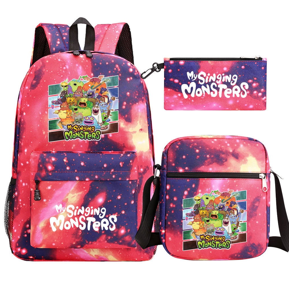 My Singing Monsters SchoolBag Backpack Shoulder Bag Book Pencil Bags  3pcs Set