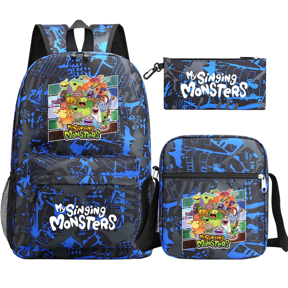 My Singing Monsters SchoolBag Backpack Shoulder Bag Book Pencil Bags  3pcs Set