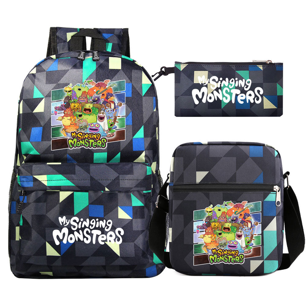 My Singing Monsters SchoolBag Backpack Shoulder Bag Book Pencil Bags  3pcs Set