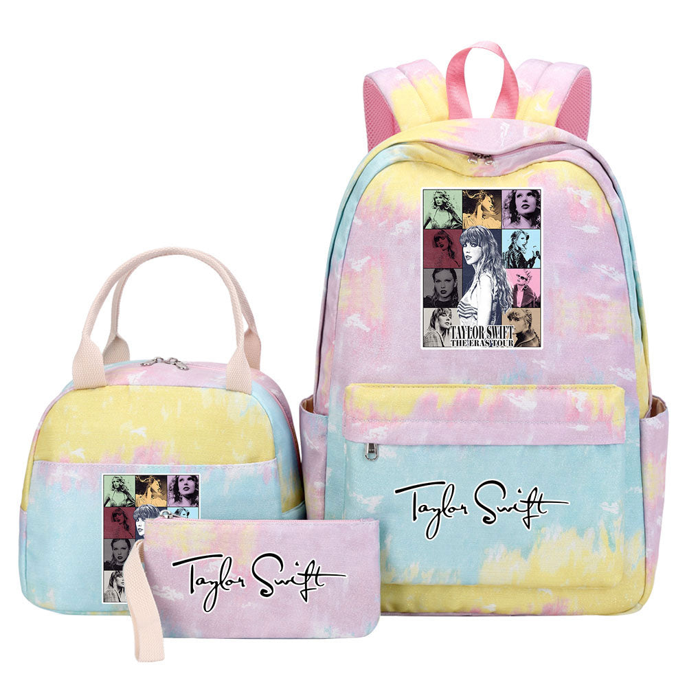 Taylor Swift Pink Starry Sky SchoolBag Backpack Lunch Box Bag Book Pencil Bags  3pcs Set