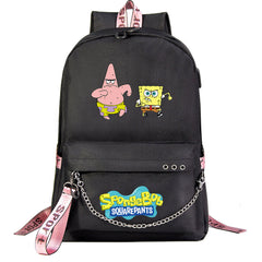 SpongeBob SquarePants  USB Charging Backpack Shoolbag Notebook Bag Gifts for Kids Students