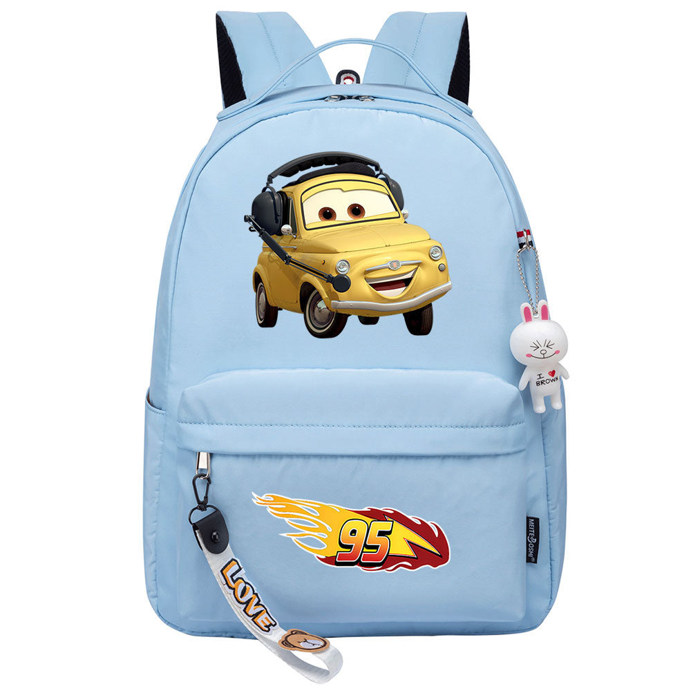 Cars Lightning USB Charging Backpack Shoolbag Notebook Bag Gifts for Kids Students