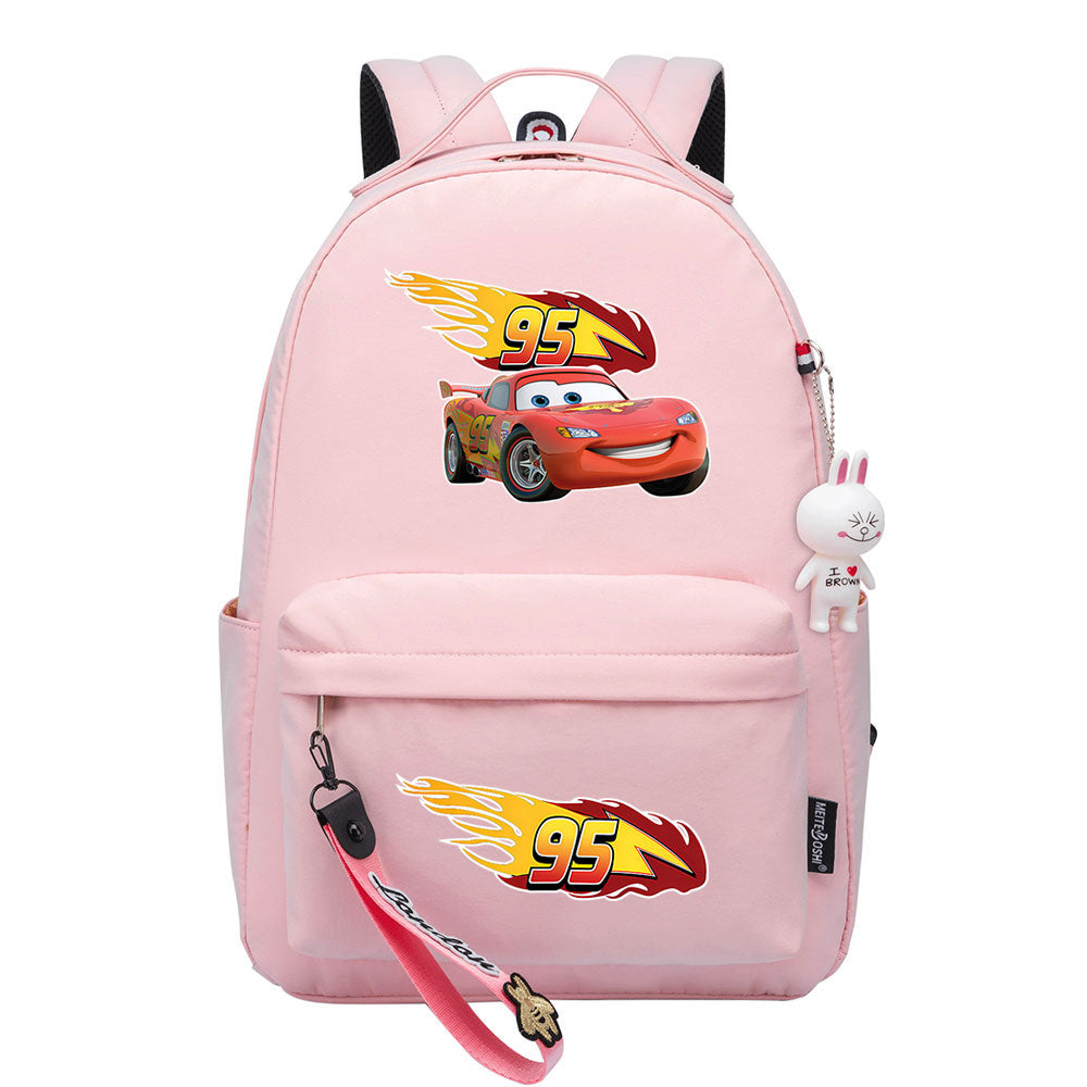 Cars Lightning USB Charging Backpack Shoolbag Notebook Bag Gifts for Kids Students