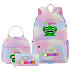 Garten of Banban Pink Starry Sky SchoolBag Backpack Lunch Box Bag Book Pencil Bags  3pcs Set