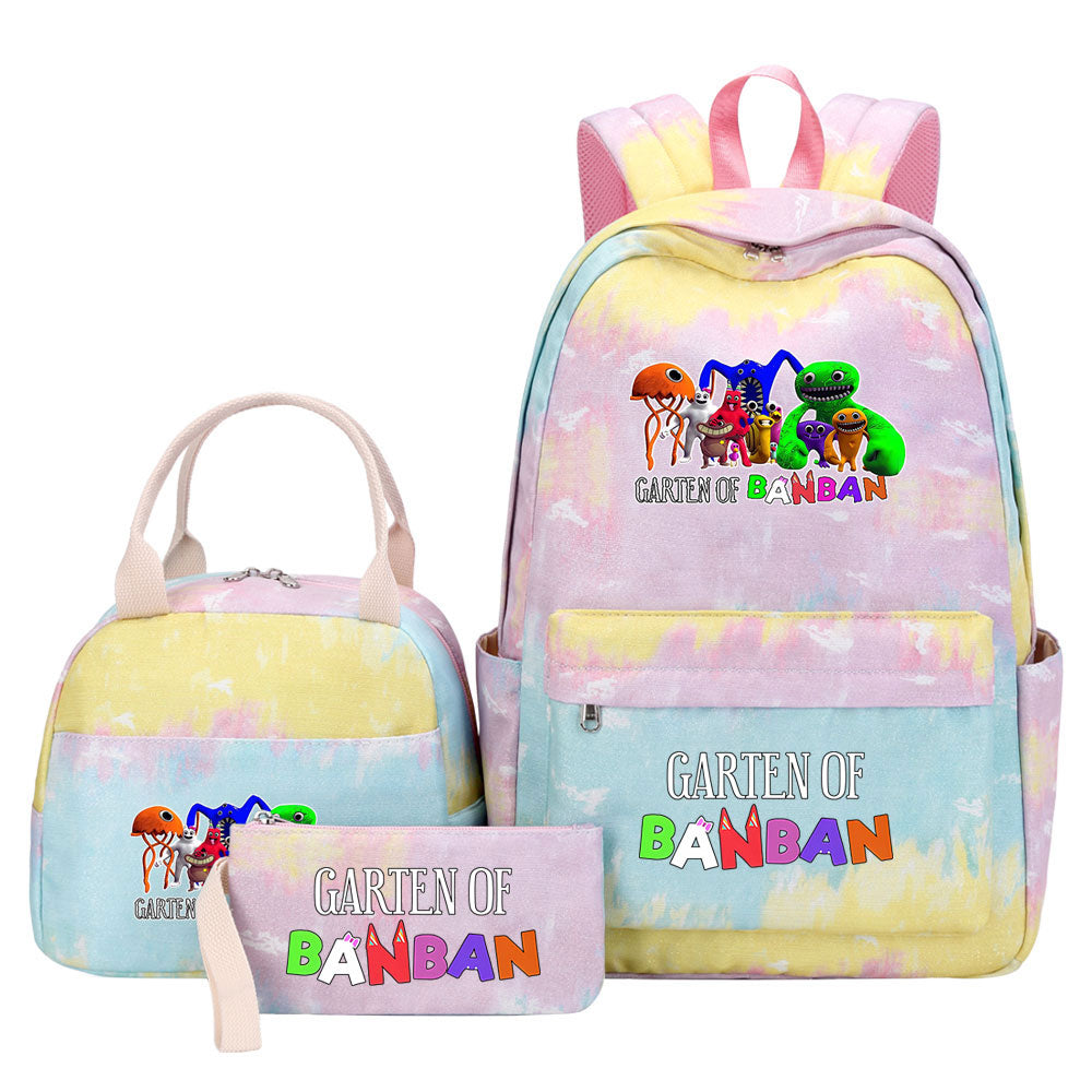 Garten of Banban Pink Starry Sky SchoolBag Backpack Lunch Box Bag Book Pencil Bags  3pcs Set